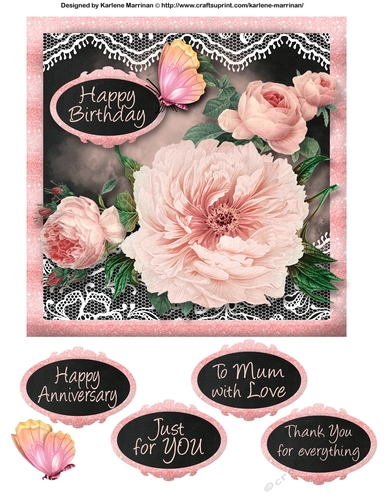 Pastel Petals in Peach Card Topper