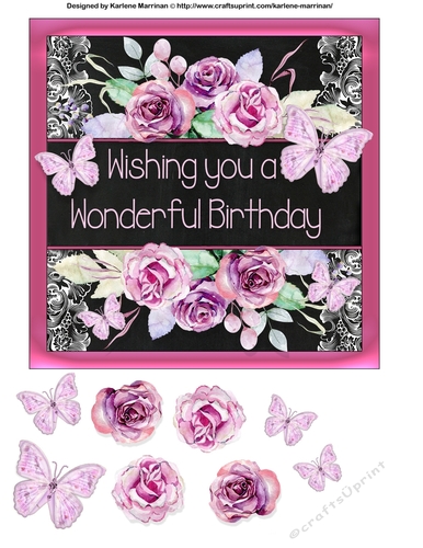 Blooms & Butterflies Card Topper
