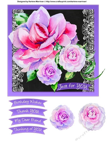 Perfectly Purple Petals Card Topper