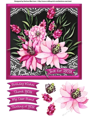 Chalkboard & Lace with Petals Galore Card Topper