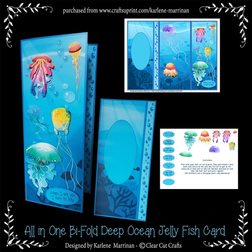 All In One Deep Ocean Jelly Fish Card