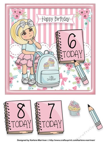 Little Dreamer Age Birthday Card Topper
