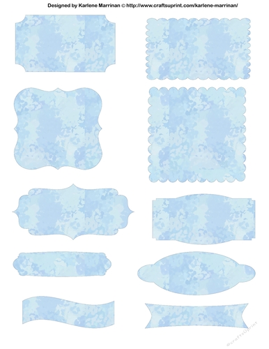 Labels or Tags - Cloudy Blue - A4 Sheet