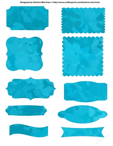 Labels or Tags - Turquoise Gem - A4 Sheet