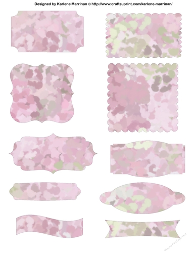 Labels or Tags - Pastel Pink Print - A4 Sheet