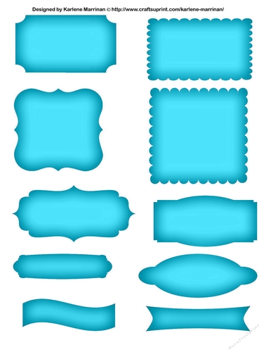 Labels or Tags - Over the Top Aqua - A4
