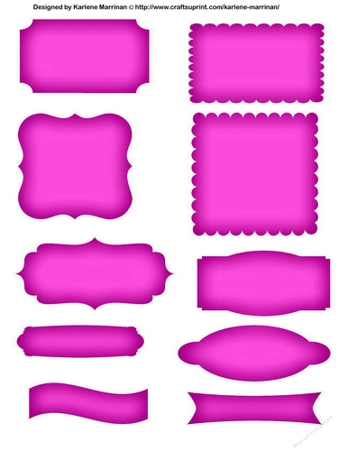 Labels or Tags - Bright Pink - A4