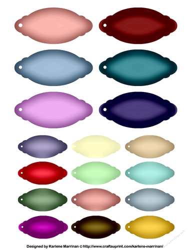 Labels or Tags - Ovals - Mixed Sheet 2 - A4