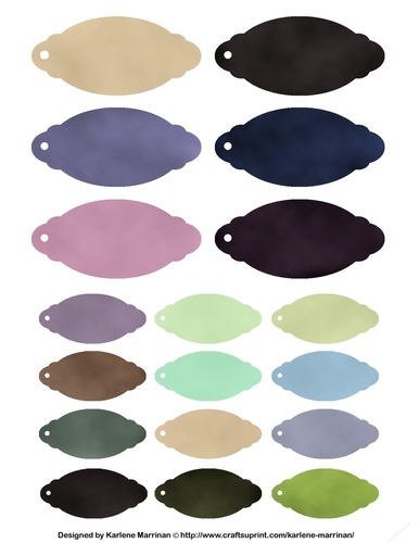 Labels or Tags - Ovals - Mixed Sheet 3 - A4