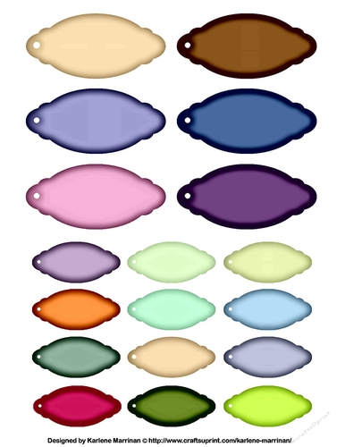 Labels or Tags - Ovals - Mixed Sheet 4 - A4