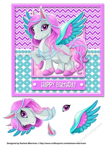 Unicorn Birthday - Pink & Turquoise Topper