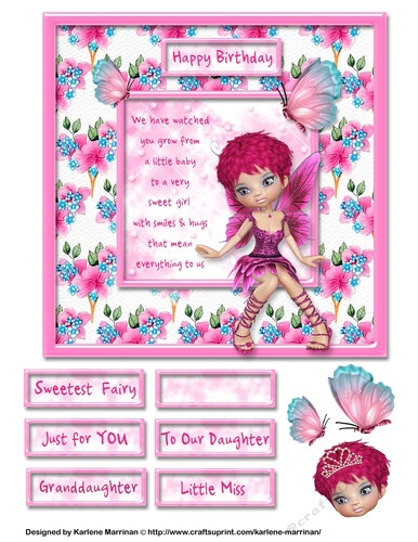 Fairy Friends Floral Card Topper - 2