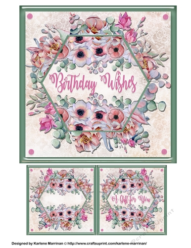 Muted Tones & Pastel Petals Card Topper & Gift Card
