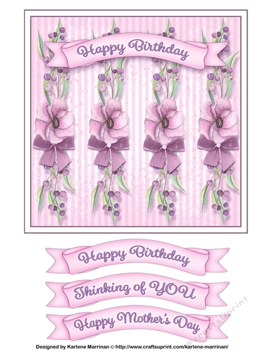 4 on 4 Flower Row Card Topper