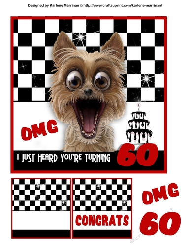 Its a Shock Birthday Card Topper - 60 Years Old