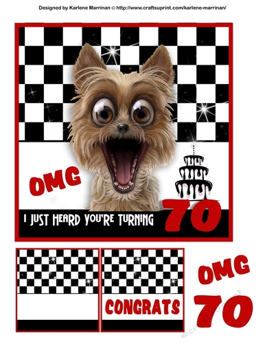 Its a Shock Birthday Card Topper - 70 Years Old