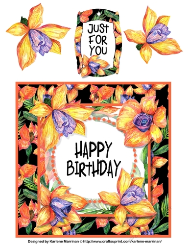 Tropical Floral Card Topper with Gift Tag