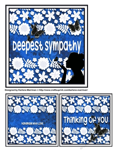 Silhouette & White Card Topper & Gift Card - Blue