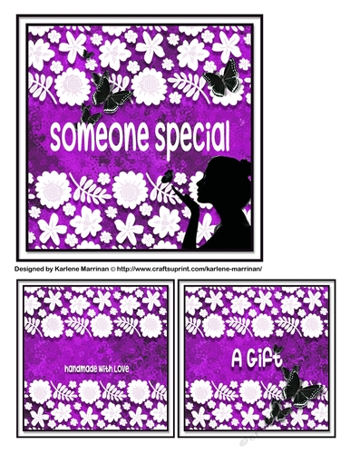 Silhouette & White Card Topper & Gift Card - Pink