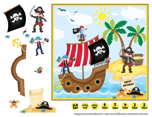 Ships Ahoy Little Pirate Card Toppers