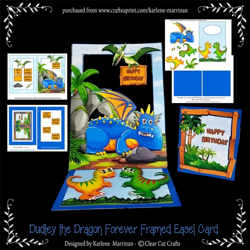 Forever Framed Easel Card - Dudley the Dragon