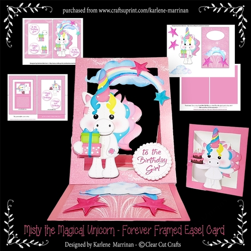 Forever Framed Easel Card - Misty the Magincal Unicorn