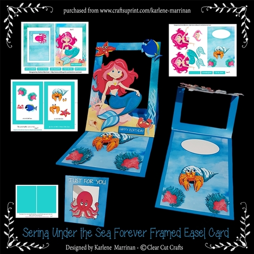Forever Framed Easel Card - Serina the Mermaid Under the Sea Card