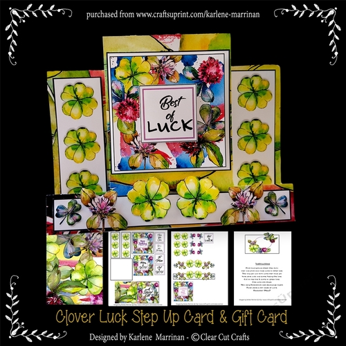 Good Luck Clover Centre Step Up Card