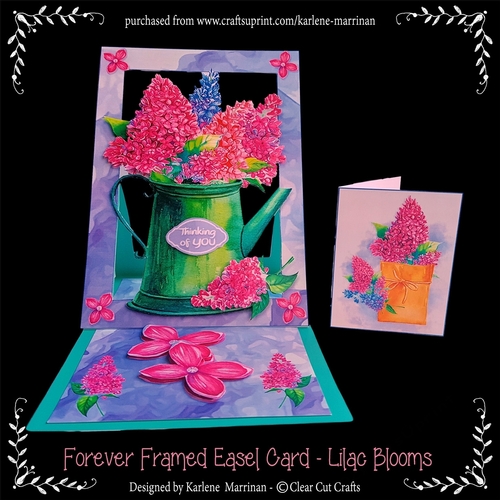 Forever Framed Easel Card - Lilac Blooms