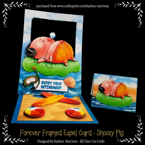 Forever Framed Easel Card - Snoozy Pig