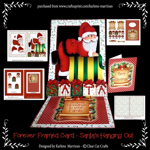 Forever Framed Easel Card - Santas Hanging Out