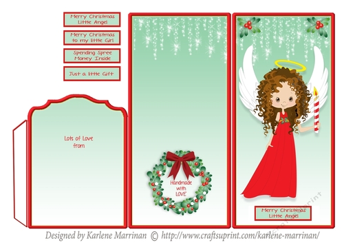 Christmas Angel Money/Gift/Voucher Wallet/Pocket or Envelopes