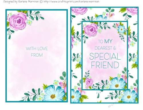 Floral Framed Card Topper & Inner - Special Friend