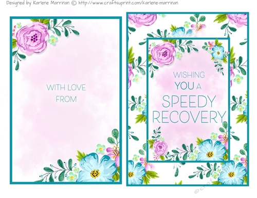 Floral Framed Card Topper & Inner - Get Well