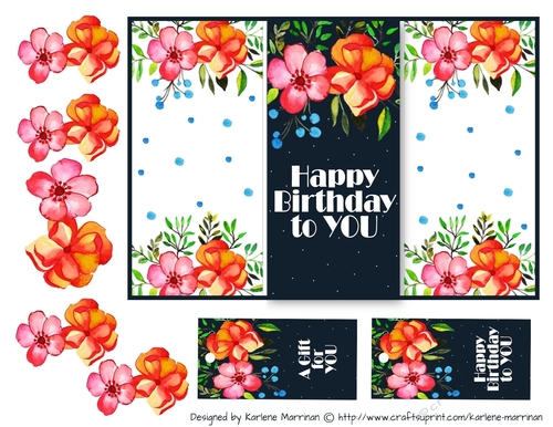 Bright Floral Card Topper & Gift Tags