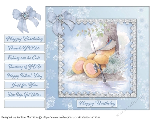 Teddy Bear at Rest Card Topper