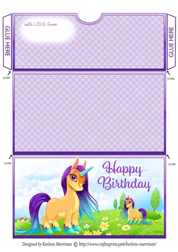 Pretty Unicorn 2 - Gift/Voucher/Money/Wallet/Envelopes