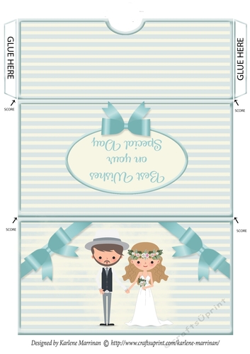 Bride & Groom Wallet - Pocket for Gift Vouchers or Money