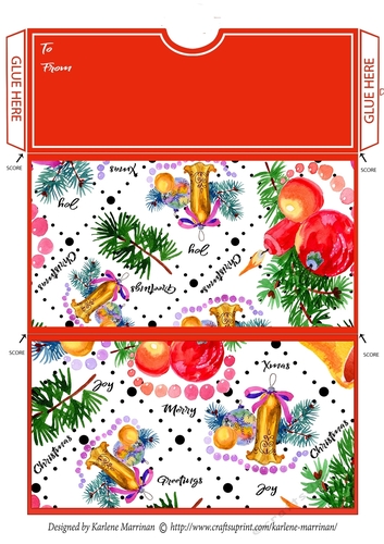 Holly Christmas Red Pocket/Wallet/Envelope for Gift Vouchers & Money