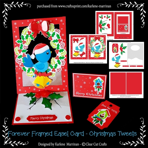 Forever Framed Easel Card - Christmas Tweets