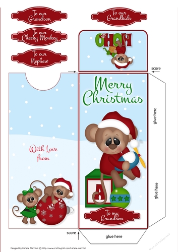 Snowy Cheeky Monkey Gift/Money/Voucher Wallet/Pocket/Envelope