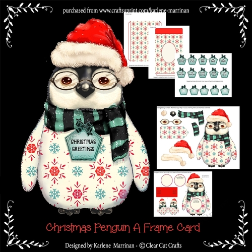 Christmas Penguin A Frame Card