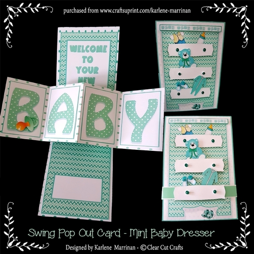 Baby Boy Mint Twisted Pop Up Card