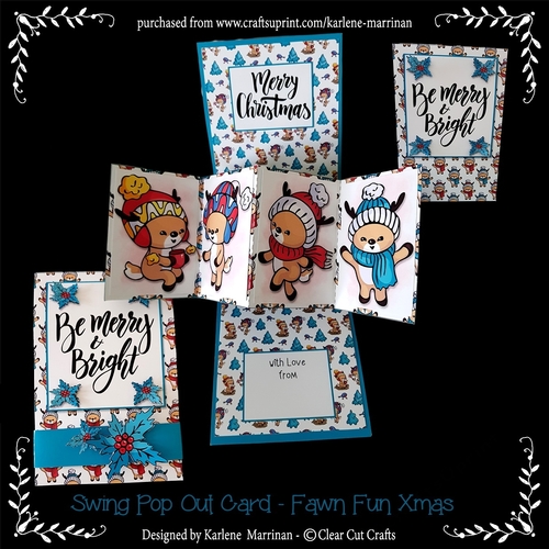 Fawn Fun Xmas Twisted Pop Up Card