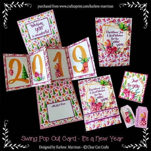 Its a New Year & Christmas Twisted Pop Up Card