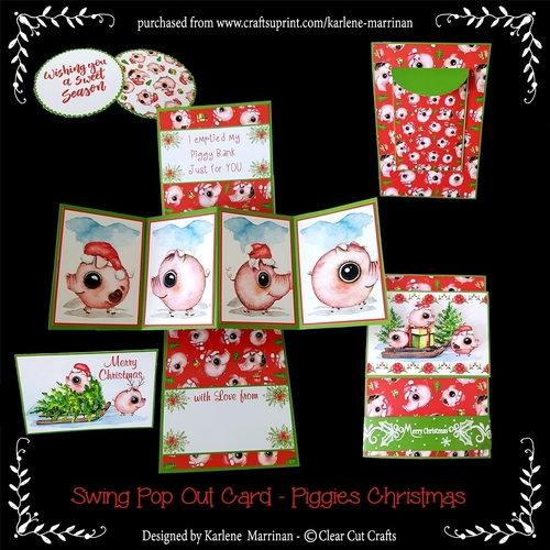 Piggies Christmas Twisted Pop Up Card