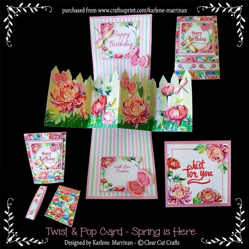 Spring Flower Garden Fence Twist & Pop Up Card