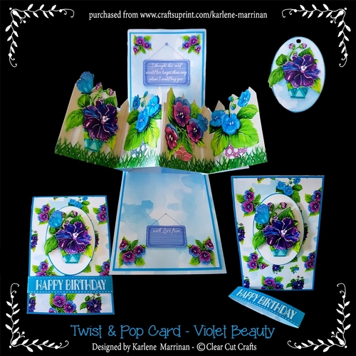 Violet Beauty Garden Fence Twist & Pop Up Card