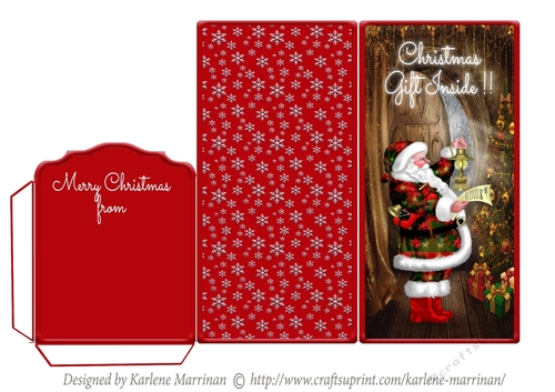 Santas Gift Inside  Voucher/Money/Gift Wallet/Pocket Envelope