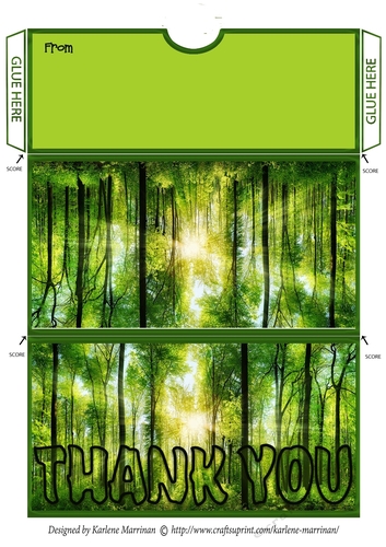 Thank You Landscape Voucher/Money/Gift Wallet/Pocket Envelope